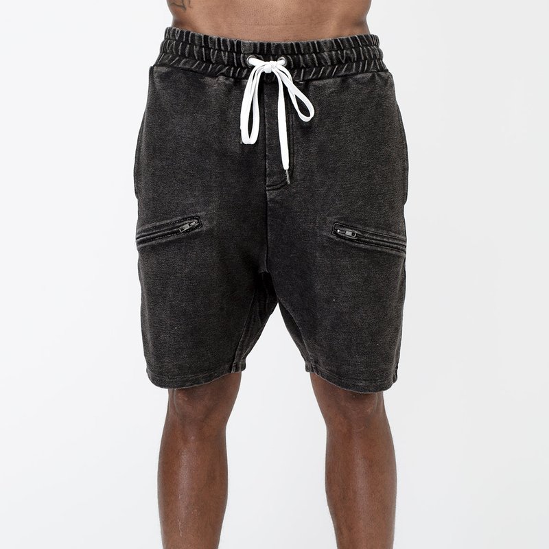 Konus Men's Heavy Denim Knit Shorts In Black