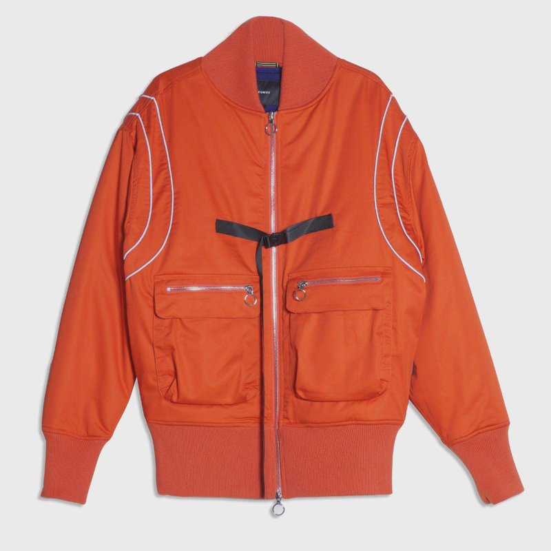 Shop Konus Men's Oversize Bomber Jacket In Orange