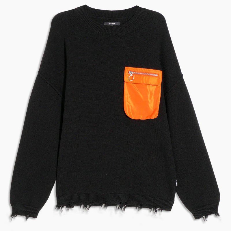 Shop Konus Men's Oversize Sweater In Black