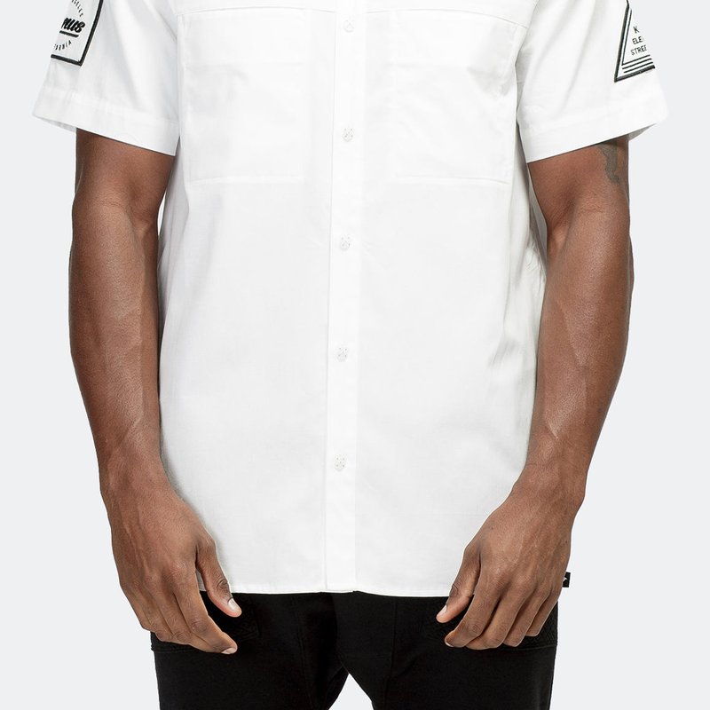 Shop Konus Men's Reflective Short Sleeve Button Down In White