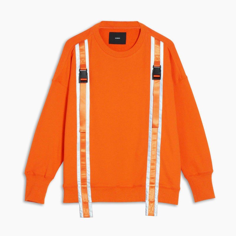 Shop Konus Men's Reflective Tape Sweatshirt In Orange