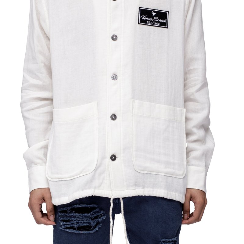 Shop Konus Men's Revere Collar Shirt In Beige In White