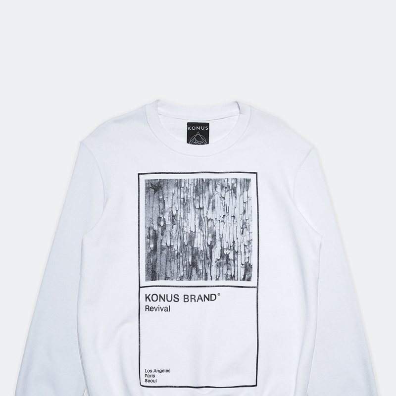 Konus Men's 'revival' Crewneck Sweatshirt In White