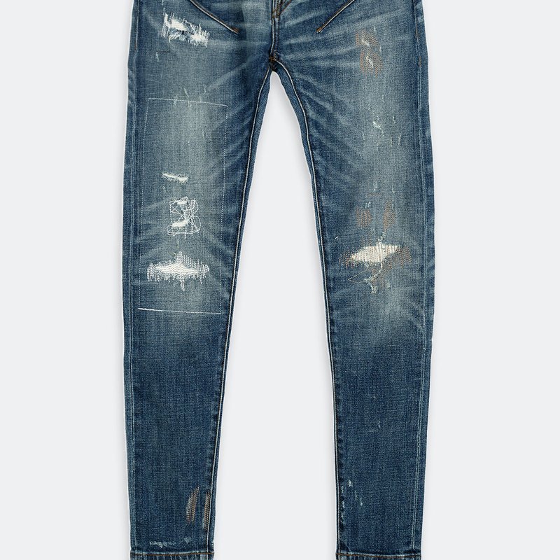 Konus Men's Rip & Repair Skinny Jeans In Blue