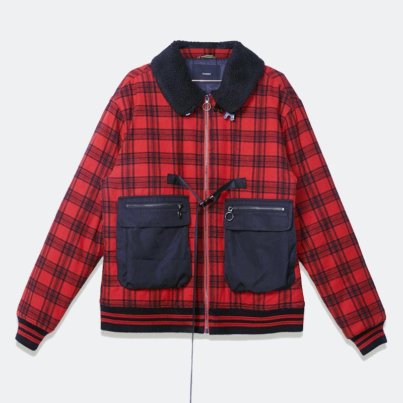 Shop Konus Men's Sherpa Collar Ma2 Jacket In Red