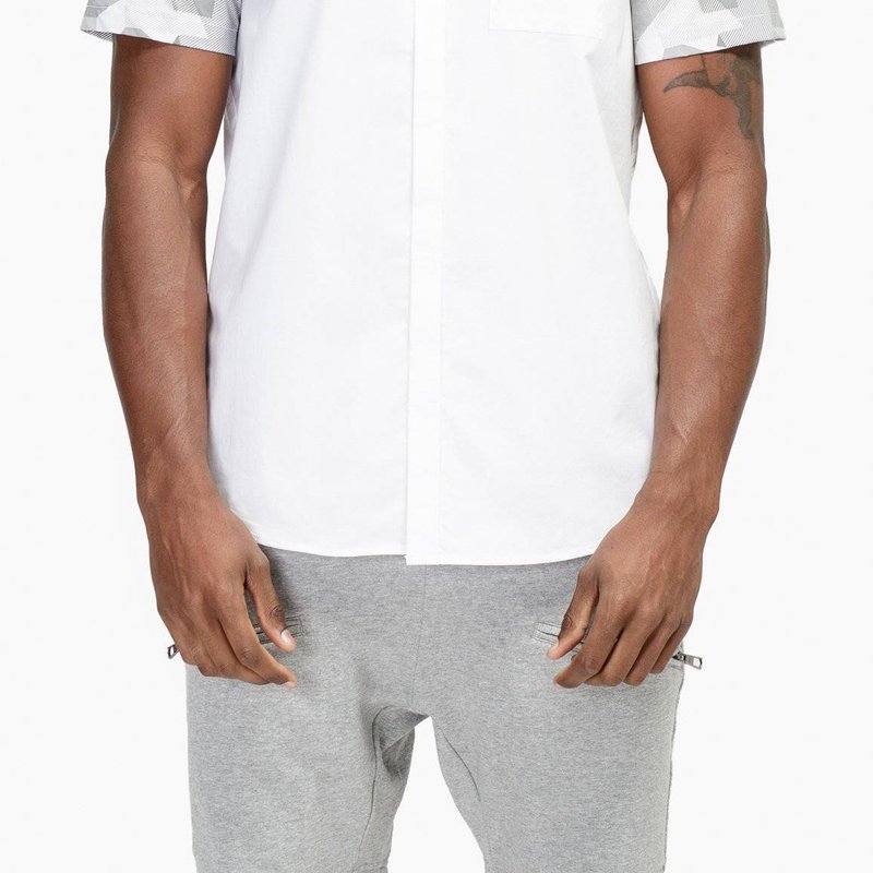 Konus Men's Short Sleeve Button Down Shirt In White