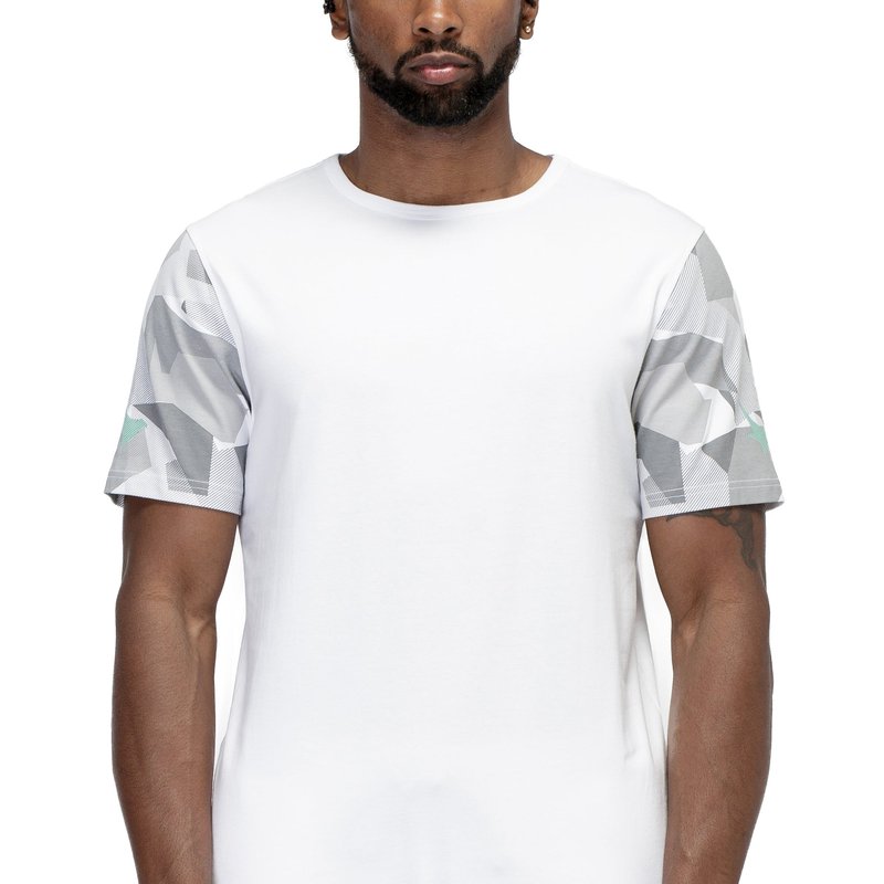 Shop Konus Men's Sleeve Contrast T-shirt In White