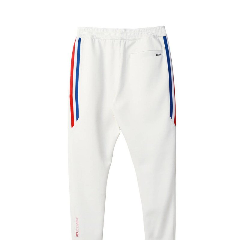 Shop Konus Men's Track Pants With Knit Tape Detail In White