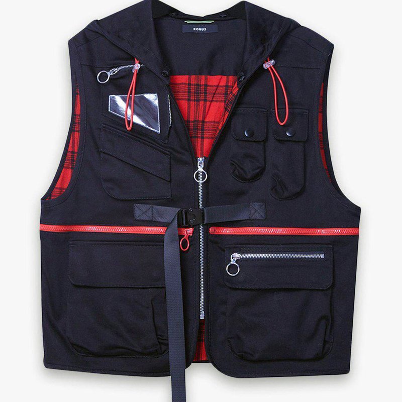 Shop Konus Men's Utility Fashion Vest In Black