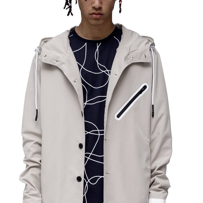 Shop Konus Men's Water Repellent Hooded Jacket In Grey