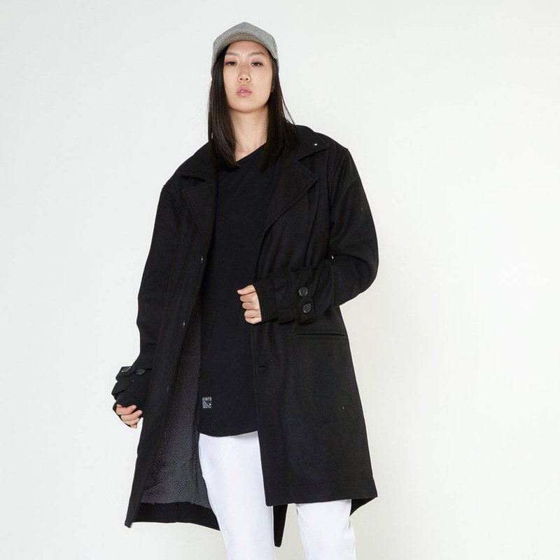 Konus Men's Wool Blend Fishtail Coat In Black