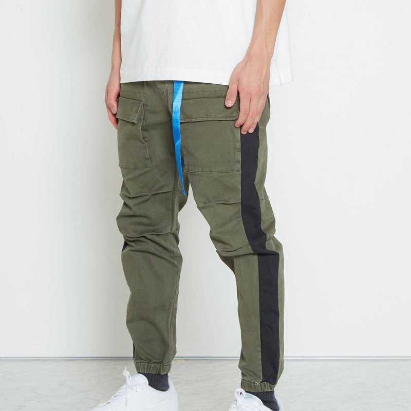 Shop Konus Men's Woven Jogger With Tape In Green