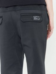 Track Pants With Pin Tuck Details in Black