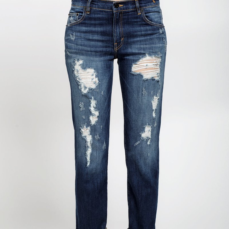 Konus Women's Distressed Jeans In Dark Blue