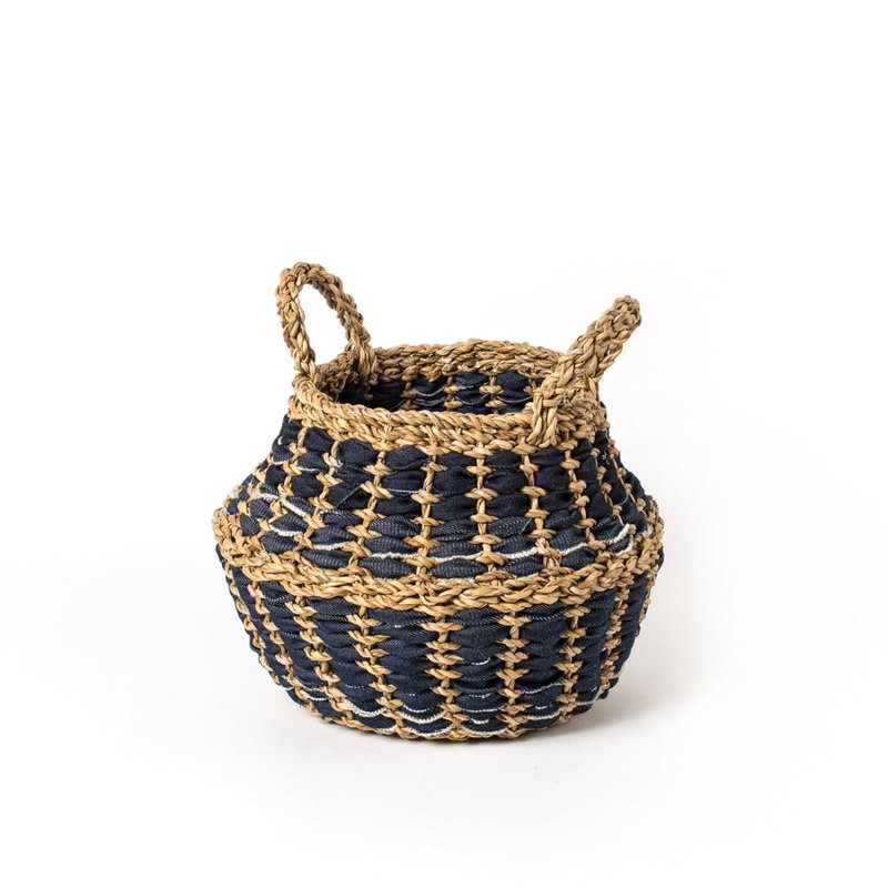 Korissa Daya Denim Foldable Basket (set Of 2) In Blue