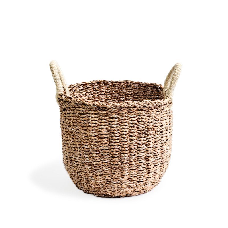Korissa Savar Basket With White Handle In Brown