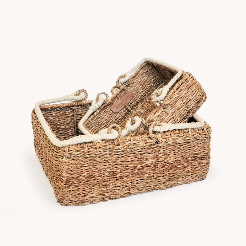 Korissa Savar Storage Basket With Handle In Brown