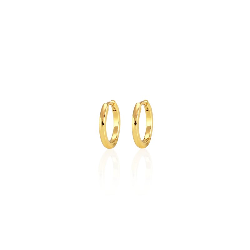 Kris Nations Classic 12mm Hinged Huggie Hoop Earrings In Gold