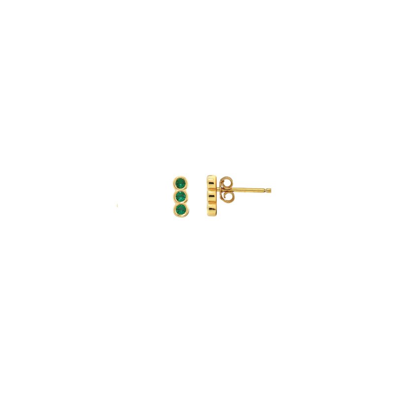 Kris Nations Triple Bezel Crystal Stud Earrings In Green