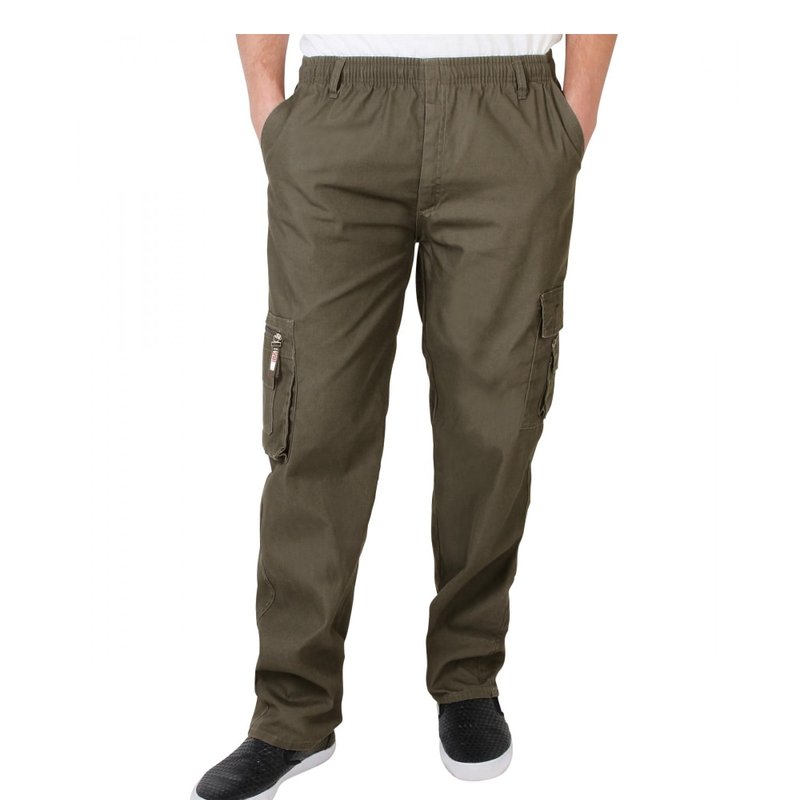 Krisp Mens Army Cargo Pants (khaki) In Brown
