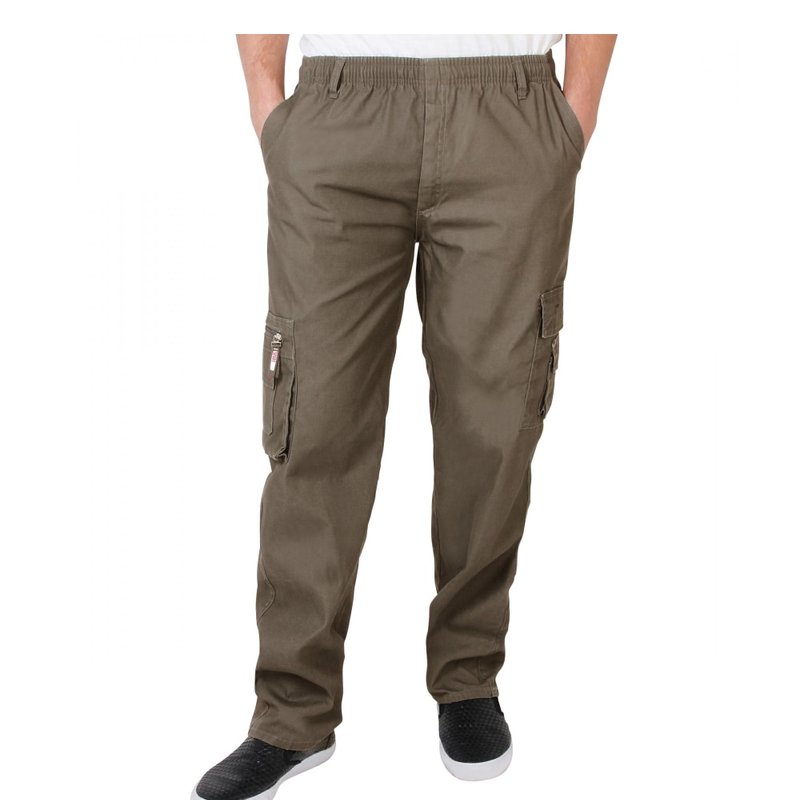 Krisp Mens Army Cargo Pants (taupe) In Brown