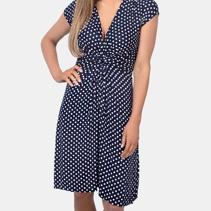 Krisp Womens/ladies Cap Sleeve Knot Front Dress In Blue