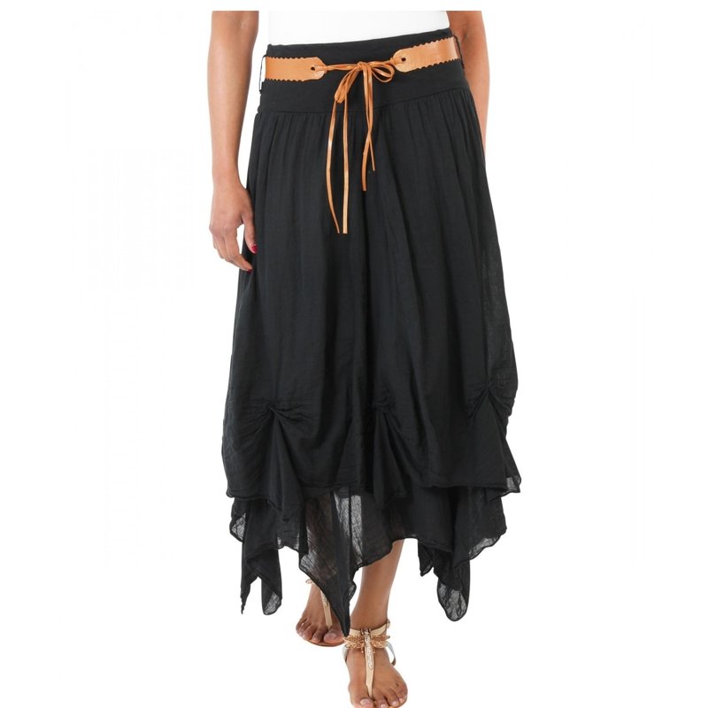 Krisp Womens/ladies Gypsy Maxi Skirt In Black