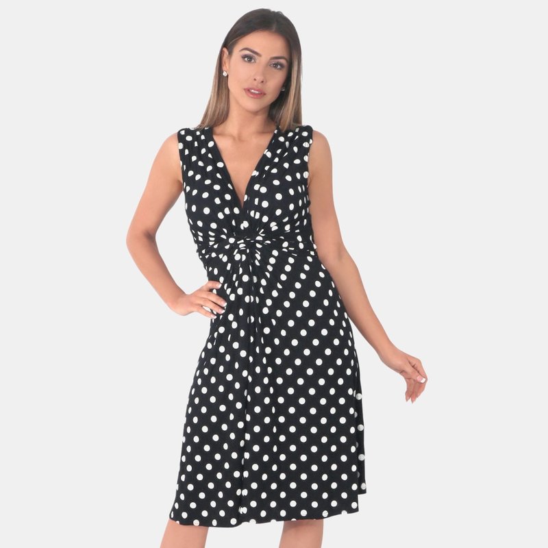 Shop Krisp Womens/ladies Knot Front Polka Dot Mini Dress In Black