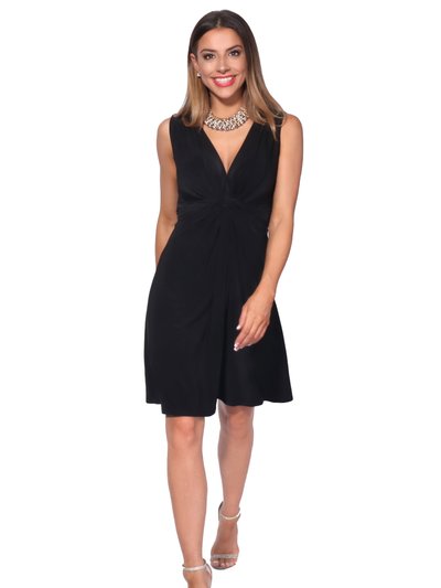 Krisp Womens/Ladies Knot Front Self Tie V Neck Dress - Black product