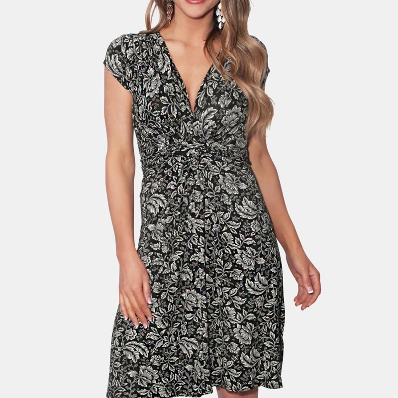 Krisp Womens/ladies Leaf Print Knot Front Dress In Brown