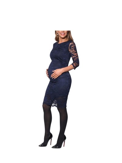 Krisp Womens/Ladies Maternity 3/4 Length Sleeve Lace Midi Dress - Navy product