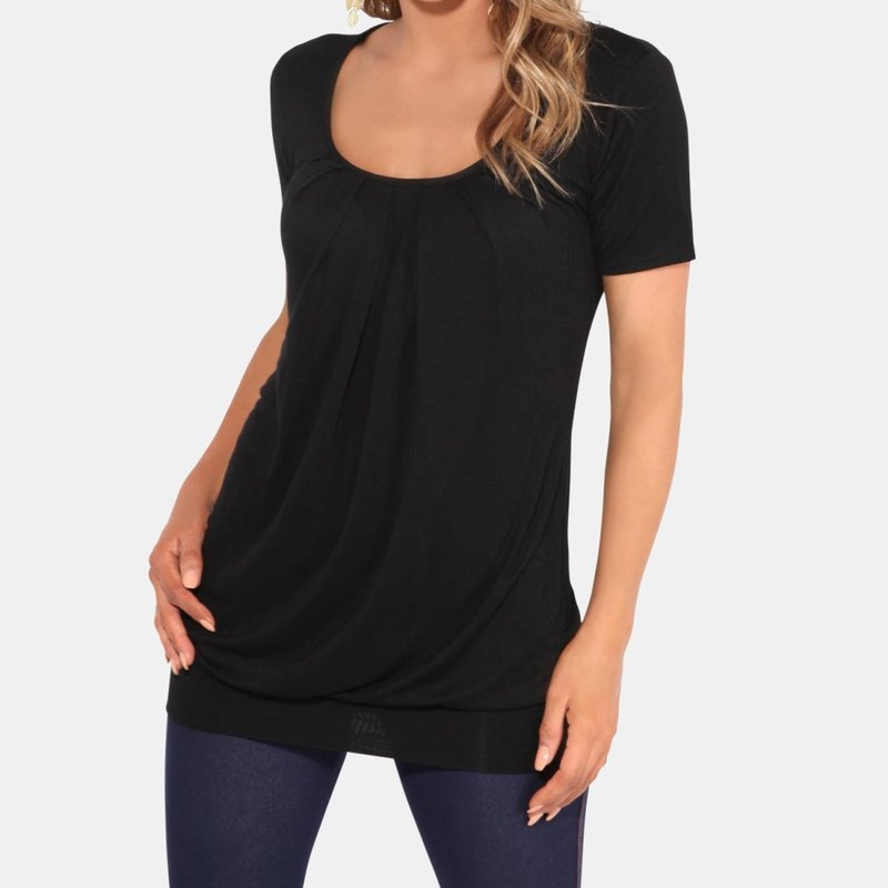 Krisp Womens/ladies Plain Longline Jersey Top In Black
