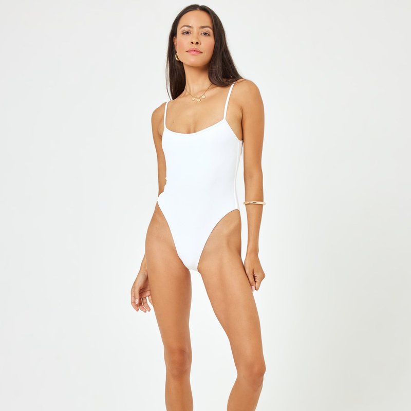 Shop L*space Ribbed Holly One Piece Swimsuit In White