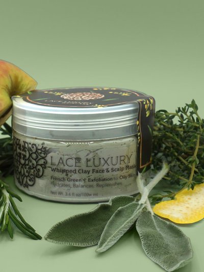 Lace Luxury Haircare French Green Whipped Clay Face & Scalp Mask (Bamboo Face Mask Brush included) product