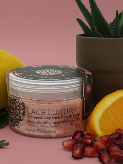 Lace Luxury Haircare Moroccan Pink Whipped Clay Face & Scalp Mask (Bamboo Face Mask Brush included) product