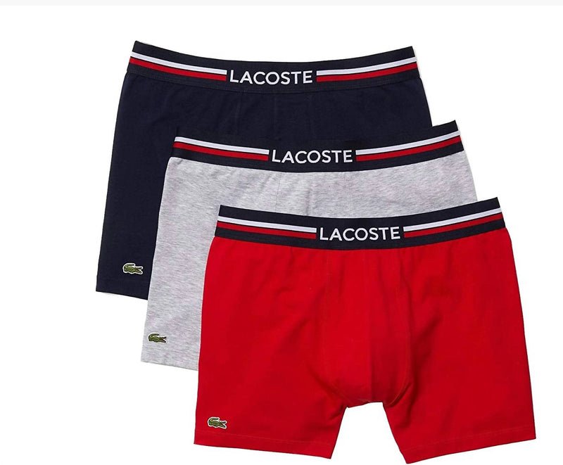 Lacoste Boxer Briefs French Flag Iconic Lifestyle Pack Of 3 In Red