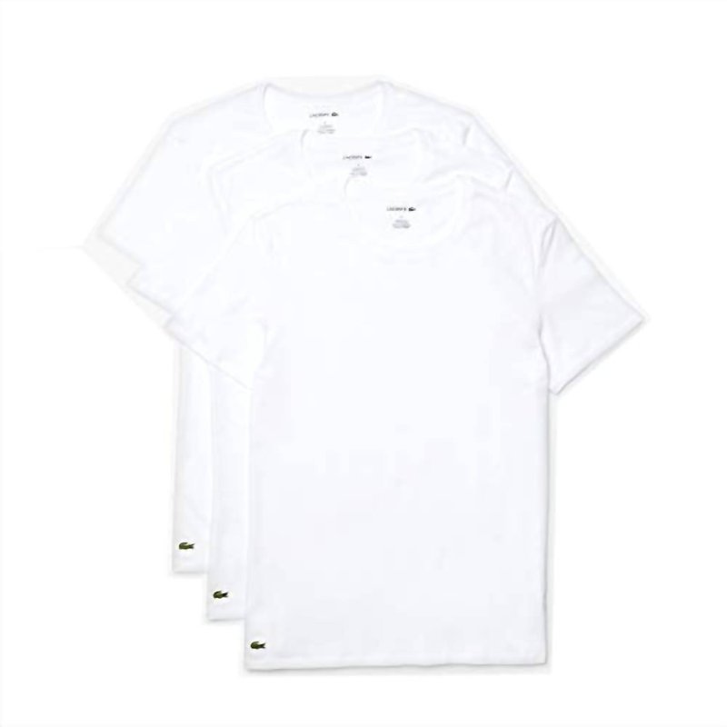 Shop Lacoste Men's Essentials 3-pack Crew Neck T-shirts In White