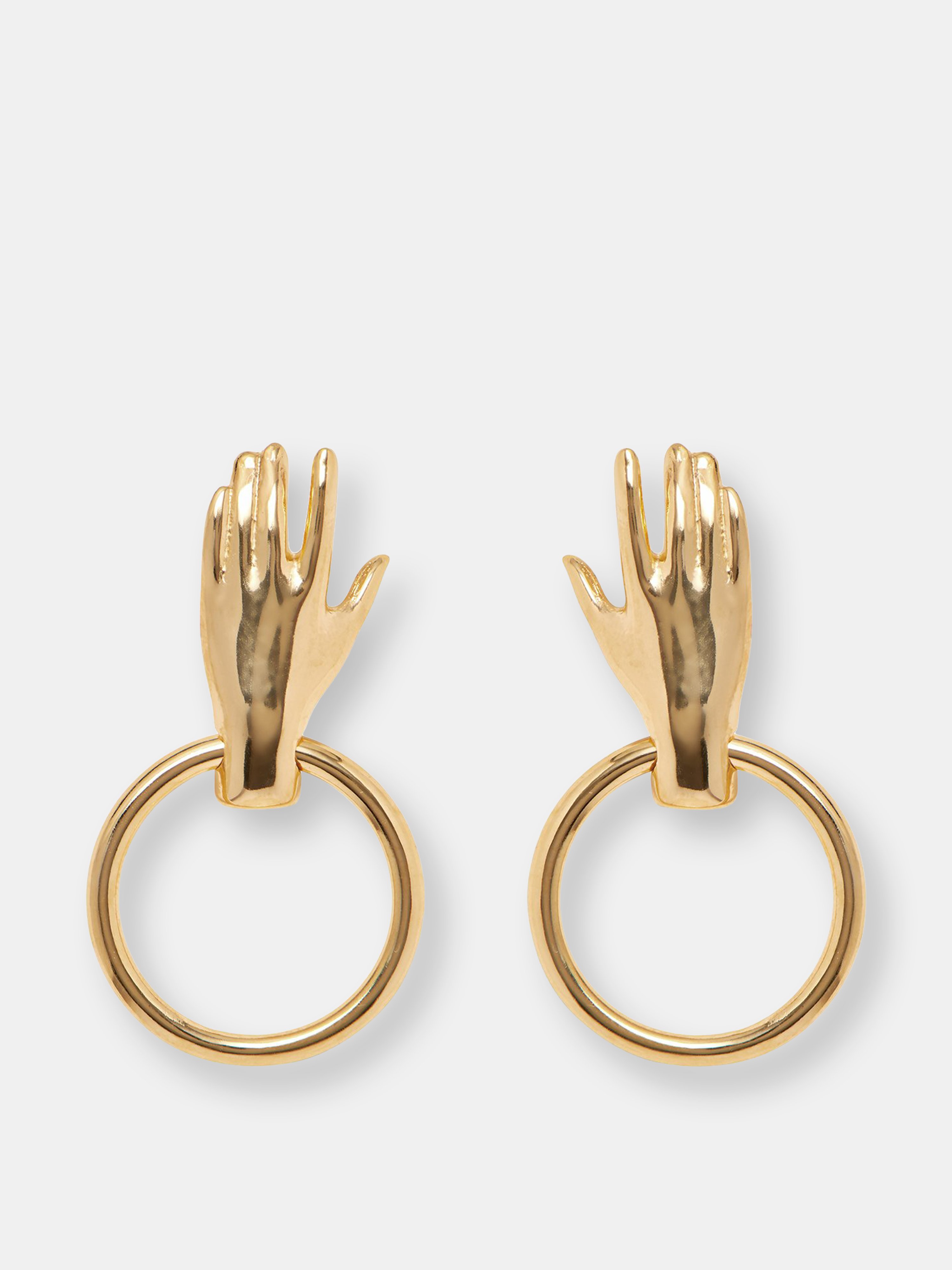 Hand Hoop Earring in Gold – Lady Grey