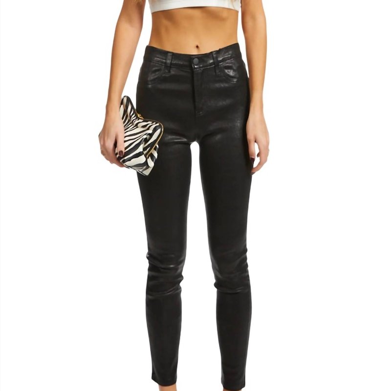 L Agence Adelaide Leather Jeans In Black