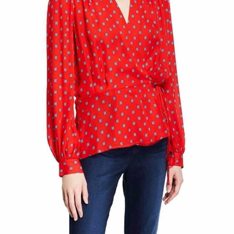 Shop L Agence Cara Wrap Blouse In Red