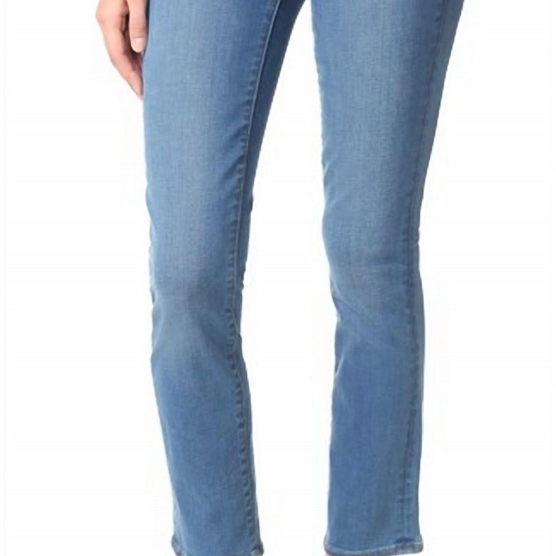 Shop L Agence Coco Mid Rise Slim Straight Jean In Blue