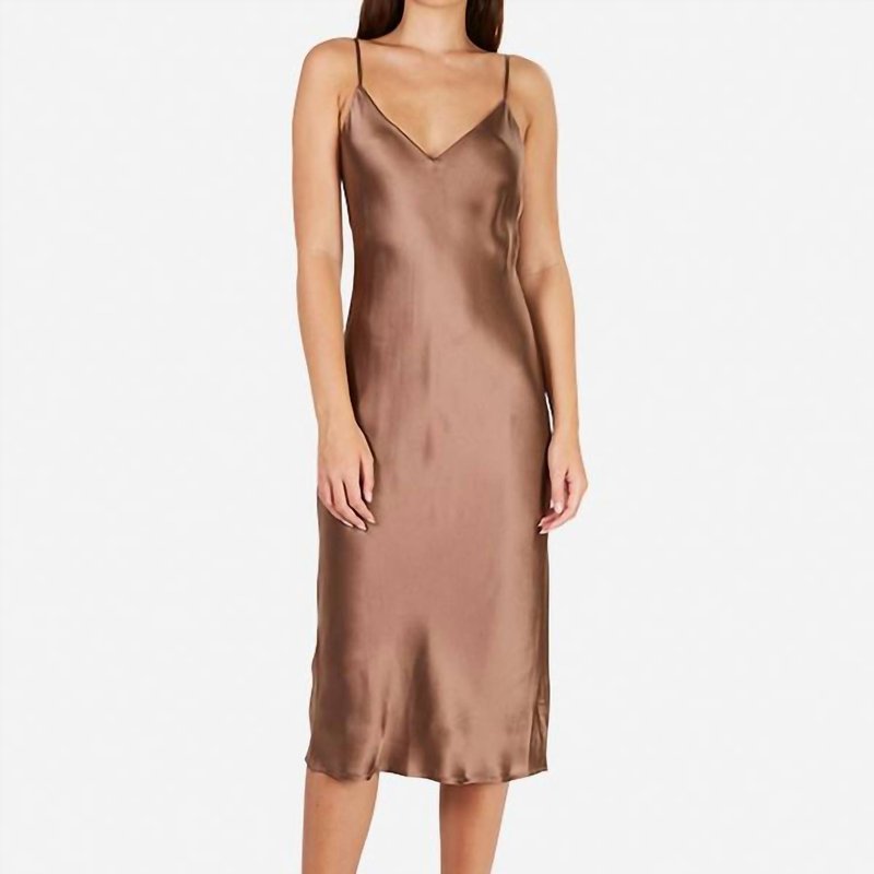 Shop L Agence Jodie Slip Dress In Brown