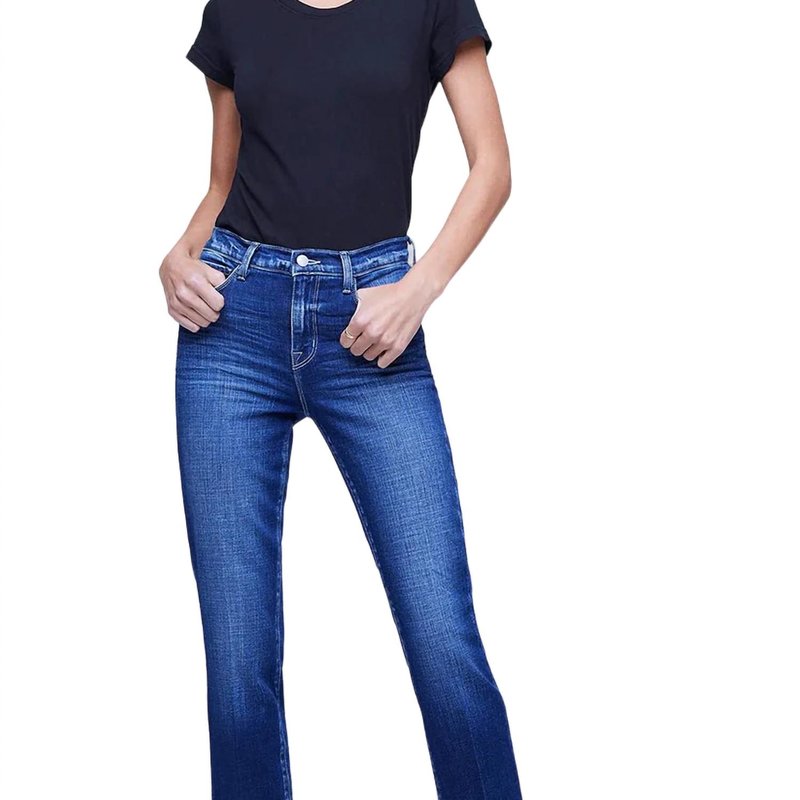 L Agence Sada Hi-rise Crop Slim Jean In Blue