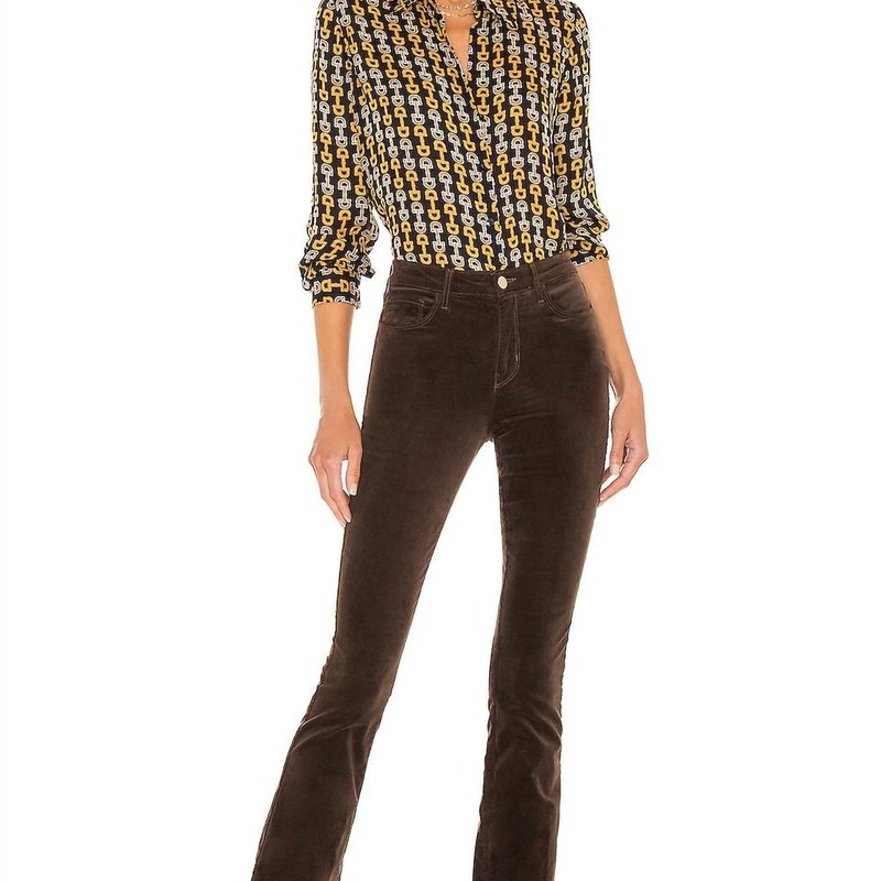 Shop L Agence Stevie High Rise Straight Pant In Espresso In Brown