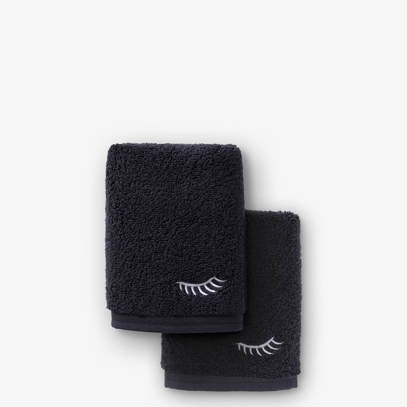 Laguna Beach Textile Company Makeup Towels Pair In Black
