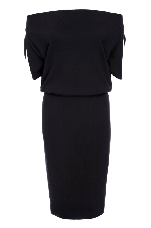 Lahive Alexi Off-the-shoulder Black Knit Dress