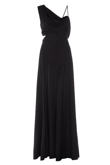 Shop Lahive Aphrodite Noir Grecian Dress In Black