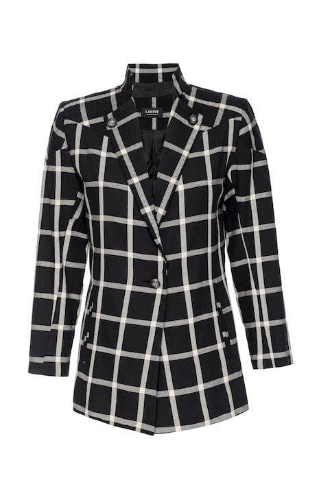 Lahive Cyprus Relaxed Fit Plaid Jacket In Black