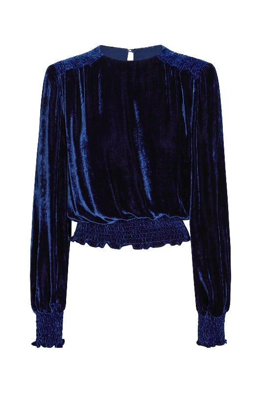 Lahive Mary Jane Cobalt Silk Velvet Top In Blue