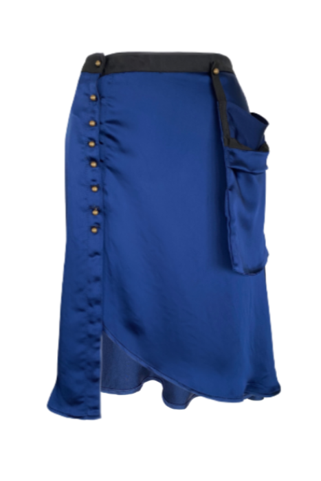 Lahive Sabine Cobalt Wrap Skirt In Blue